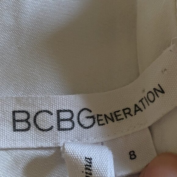 BCBGeneration Striped Fit Flare Dress Blue White 8 Preppy Casual Contemporary - Picture 8 of 12